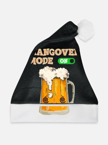 Beer Hangover mode ON - Weihnachtsmütze - Schwarz/Weiß - Vorne