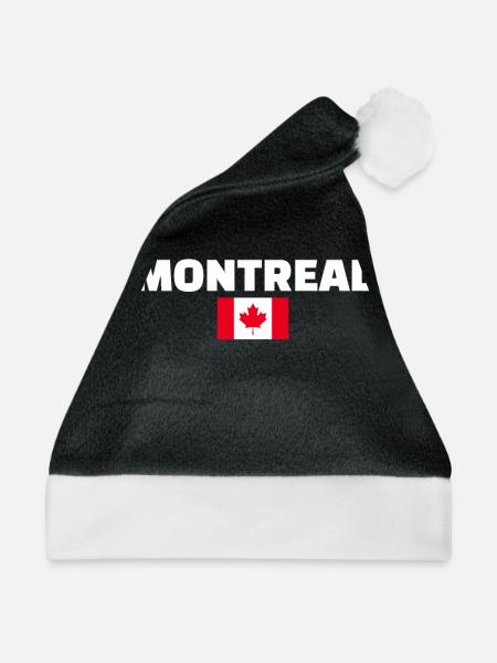 Montreal Kanada Kanadische Flagge Kanadier - Weihnachtsmütze - Schwarz/Weiß - Vorne