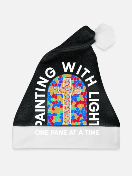 Malen mit Licht - eine Scheibe nach der anderen - - Weihnachtsmütze - Schwarz/Weiß - Vorne
