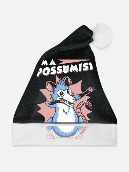 Opossum Spruch - Weihnachtsmütze - Schwarz/Weiß