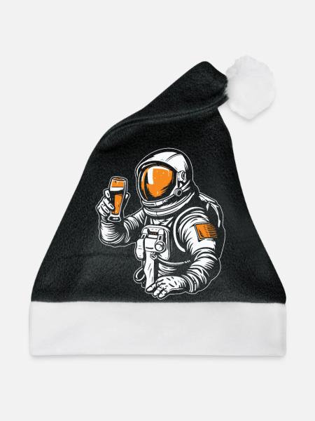 Astronaut Raumfahrer Kosmonaut Astronaut - Weihnachtsmütze - Schwarz/Weiß - Vorne