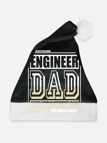 Ingenieur Papa Geschenk - Weihnachtsmütze - Schwarz/Weiß