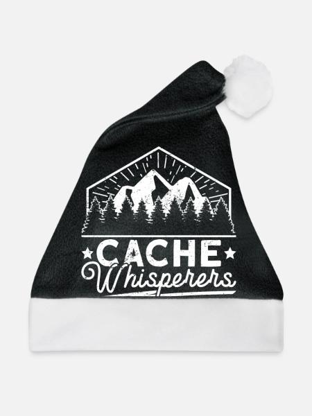 Cache-Flüsterer - Geocaching Geocacher - Weihnachtsmütze - Schwarz/Weiß - Vorne
