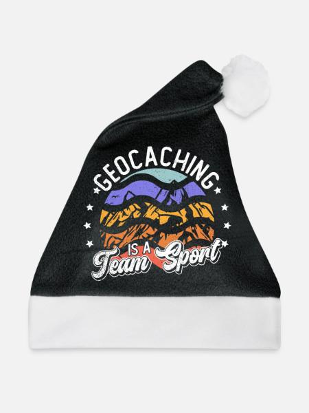 Geocaching ist ein Mannschaftssport - Geocaching - Weihnachtsmütze - Schwarz/Weiß - Vorne