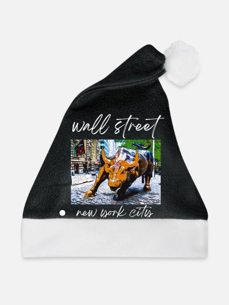 NY Stock Exchange Bull - Weihnachtsmütze - Schwarz/Weiß - Vorne
