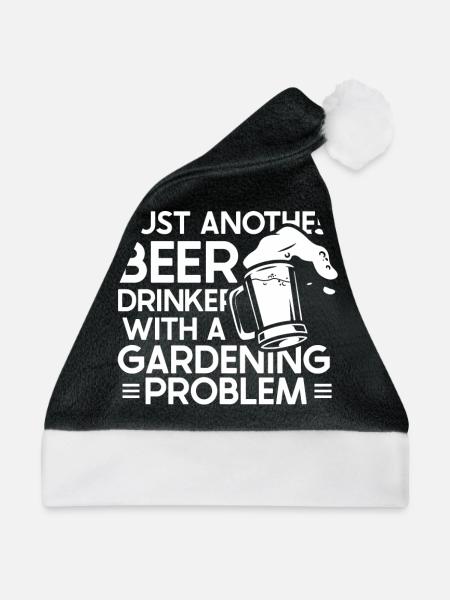 Hobbygärtner Garten Gartenbier - Weihnachtsmütze - Schwarz/Weiß