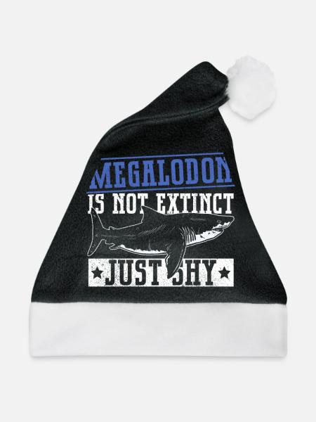 Megalodon ist nicht ausgestorben - nur schüchtern - Weihnachtsmütze - Schwarz/Weiß - Vorne