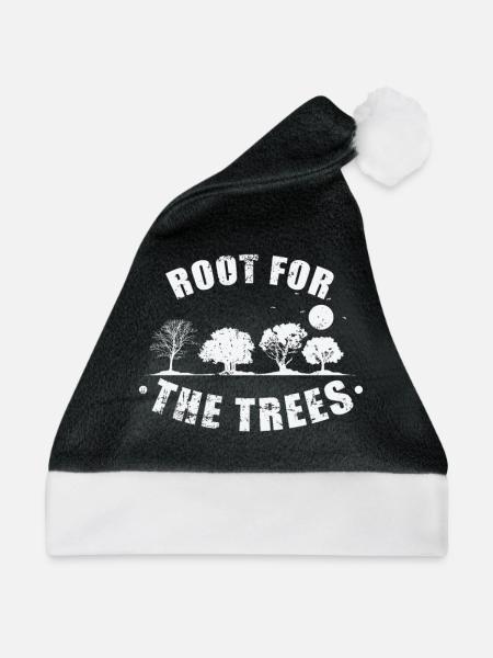 Root for the Trees Natur Wälder Blätter - Weihnachtsmütze - Schwarz/Weiß - Vorne