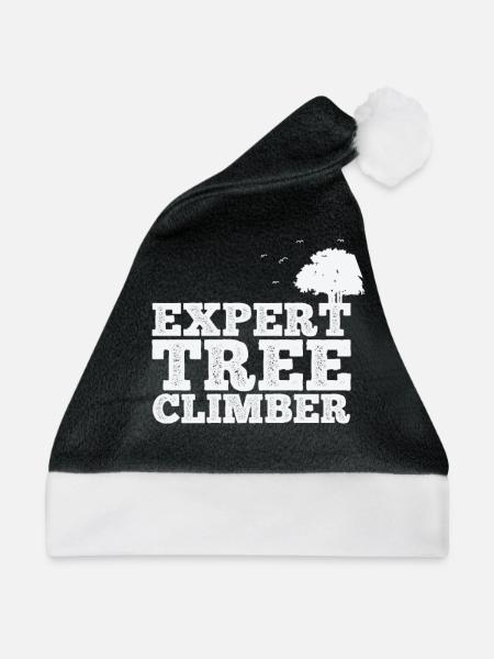 Expert Tree Climber Natur Wälder Blätter - Weihnachtsmütze - Schwarz/Weiß - Vorne