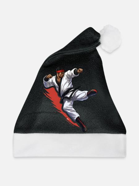 Karate Kämpfer - Weihnachtsmütze - Schwarz/Weiß