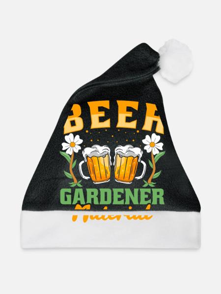 Hobbygärtner Garten Material Garten Bier - Weihnachtsmütze - Schwarz/Weiß - Vorne