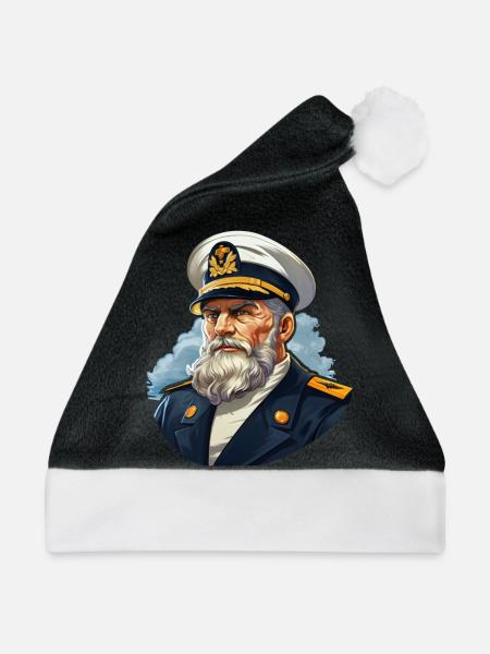 Matrose Segeln - Weihnachtsmütze - Schwarz/Weiß - Vorne