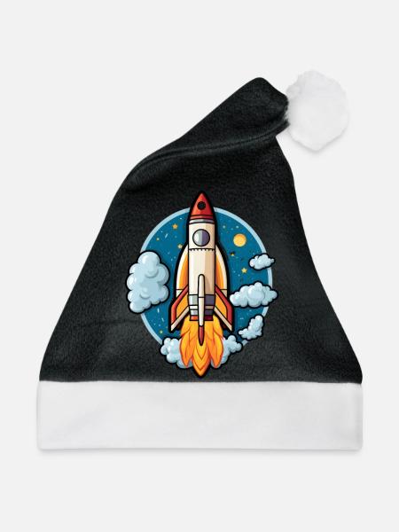 Rakete - Weihnachtsmütze - Schwarz/Weiß