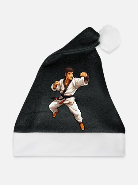 Karate Kämpfer - Weihnachtsmütze - Schwarz/Weiß