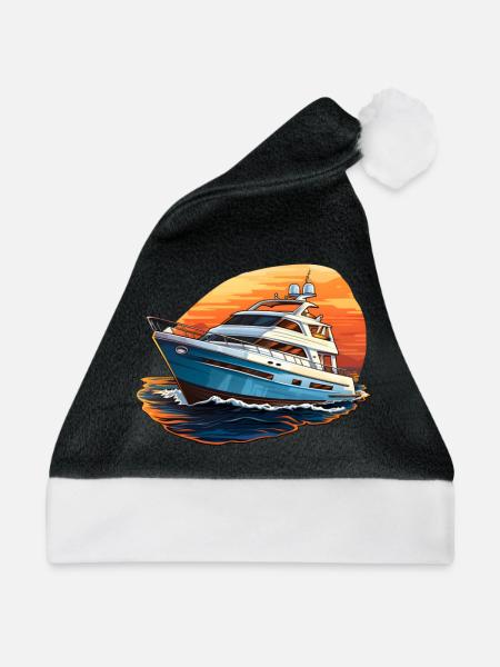 Yacht Boot - Weihnachtsmütze - Schwarz/Weiß