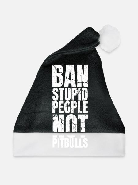 Pitbull Pitbull Verbot - Weihnachtsmütze - Schwarz/Weiß - Vorne