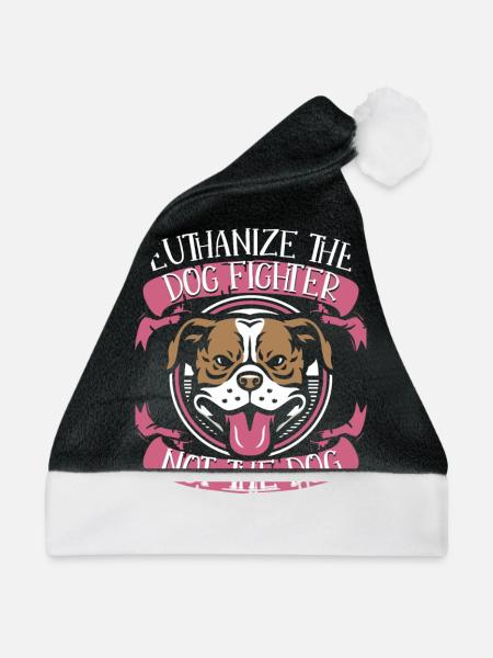 Pitbull Pitbull Verbot - Weihnachtsmütze - Schwarz/Weiß - Vorne
