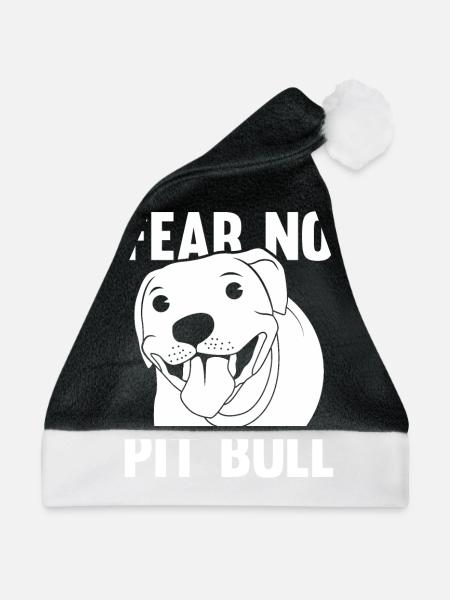 Pitbull Zitieren Pitbull Verbot - Weihnachtsmütze - Schwarz/Weiß - Vorne