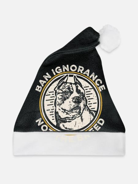 Pitbull Pitbull Verbot - Weihnachtsmütze - Schwarz/Weiß - Vorne