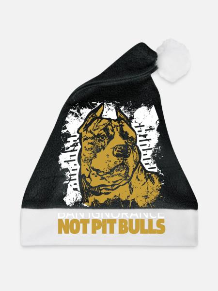 Pitbull Ignoranz Pitbull Verbot - Weihnachtsmütze - Schwarz/Weiß