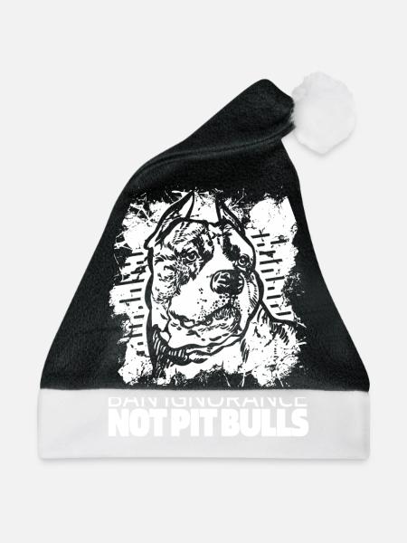 Pitbull Ignoranz Pitbull Verbot - Weihnachtsmütze - Schwarz/Weiß
