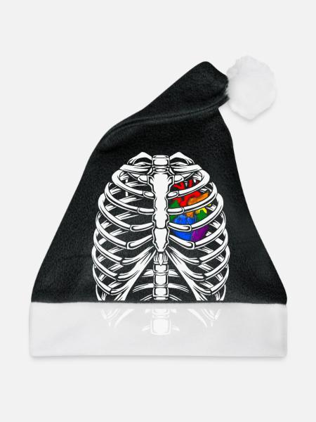 Genderfluide Cool - Weihnachtsmütze - Schwarz/Weiß - Vorne