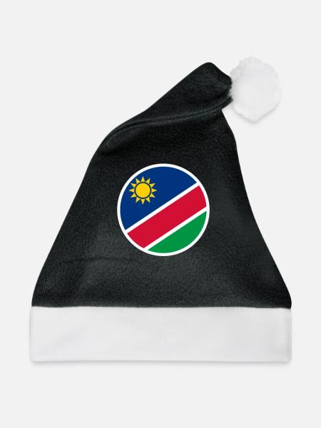 Namibia Namibische Flagge Namibier - Weihnachtsmütze - Schwarz/Weiß - Vorne