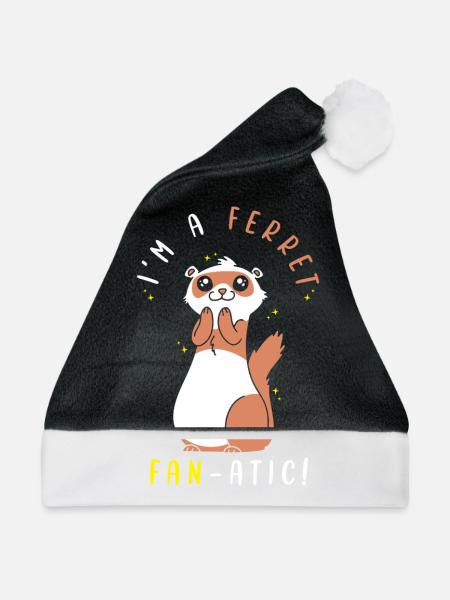 Frettchen Geschenk für Frettchen Besitzer - Weihnachtsmütze - Schwarz/Weiß