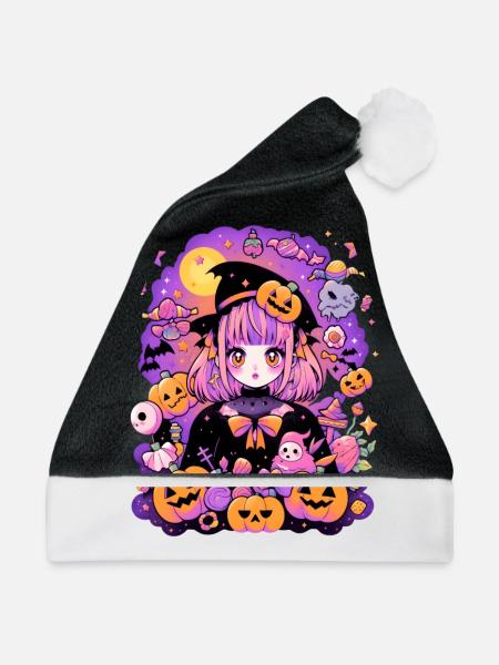 Manga Halloween - Weihnachtsmütze - Schwarz/Weiß