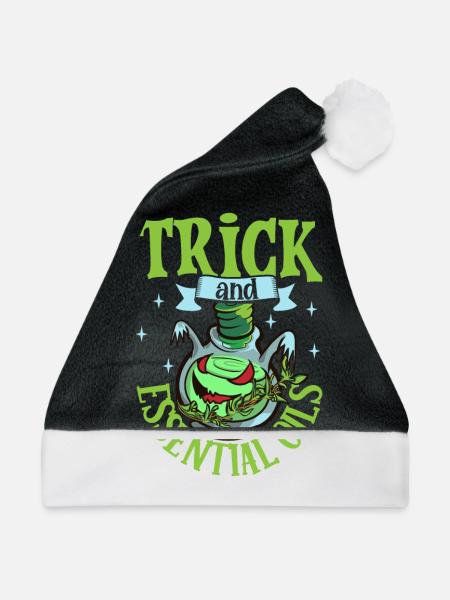 Ätherische Öle Für Halloween-horror. Ätherische - Weihnachtsmütze - Schwarz/Weiß - Vorne