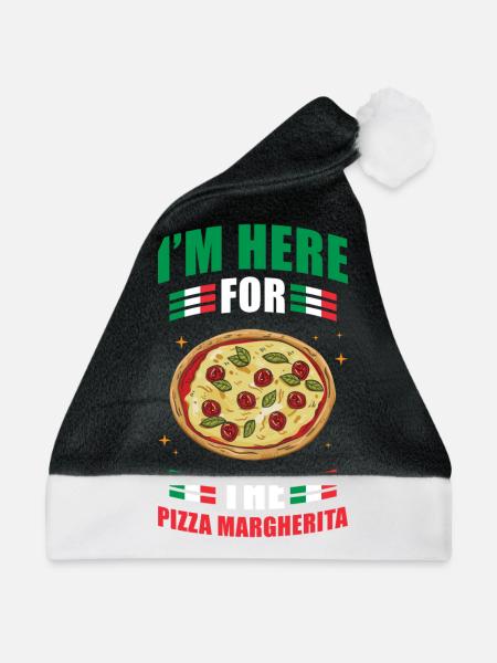 Pizza Margherita - Weihnachtsmütze - Schwarz/Weiß