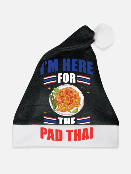 Pad Thai Thai Küche Thailand - Weihnachtsmütze - Schwarz/Weiß - Vorne