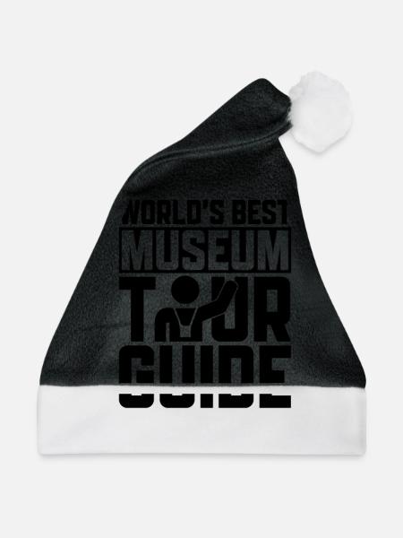 Reiseleiter-design Für Einen Museums-reiseleiter - Weihnachtsmütze - Schwarz/Weiß - Vorne
