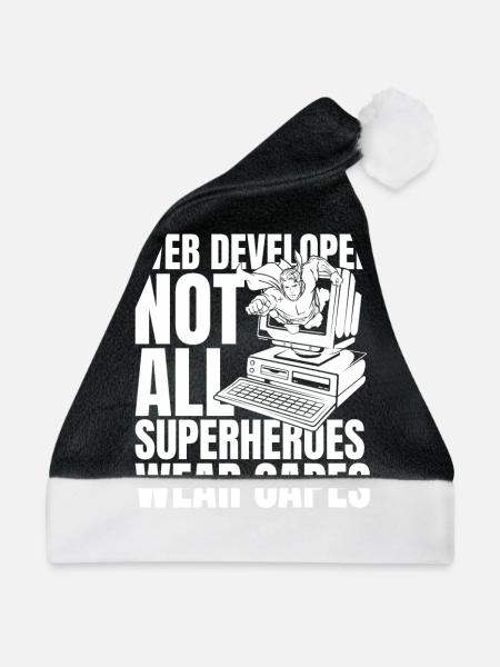Web Entwickler Webdeveloper - Weihnachtsmütze - Schwarz/Weiß - Vorne