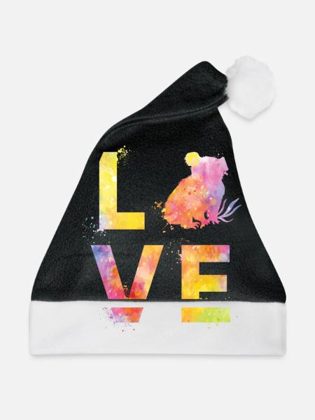 Koala liebe - Weihnachtsmütze - Schwarz/Weiß - Vorne