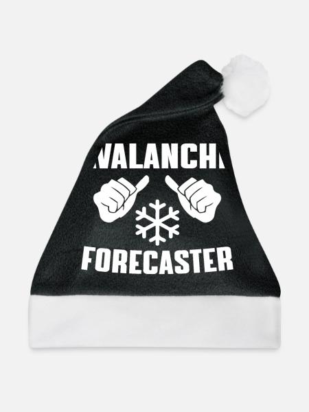 Lustiges Lawinenvorhersage Geschenk - Weihnachtsmütze - Schwarz/Weiß - Vorne