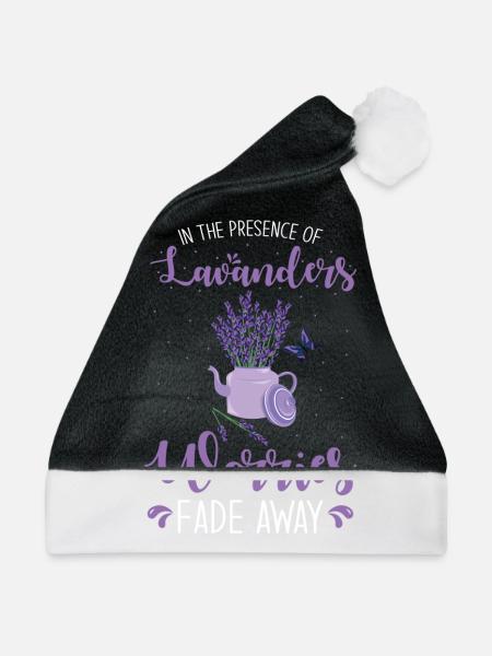 Lavendel Lavendelblüte Ätherisches Öl Lavendelduft - Weihnachtsmütze - Schwarz/Weiß - Vorne