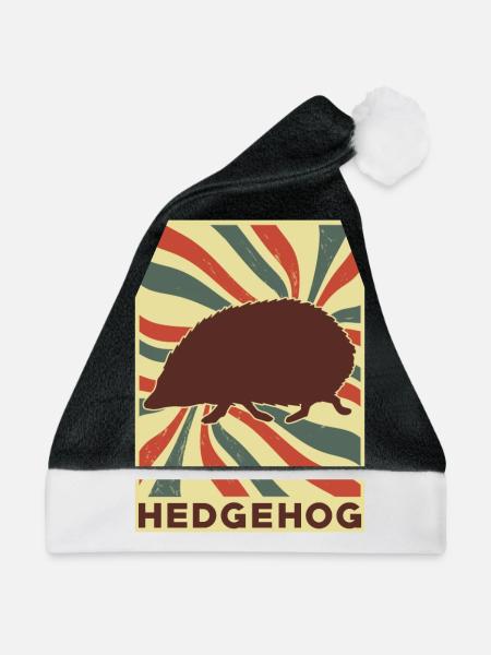 Igel Retro Vintage - Weihnachtsmütze - Schwarz/Weiß