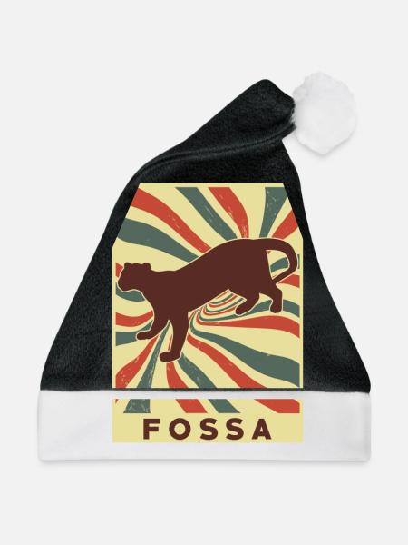 Fossa Retro Vintage - Weihnachtsmütze - Schwarz/Weiß - Vorne