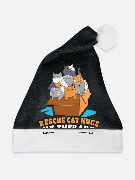 Animal RESCUE ANIMAL RIGHTS RESCUE Animal ADOPTION - Weihnachtsmütze - Schwarz/Weiß - Vorne