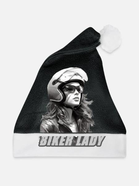 Motorradfahrerin Motorrad für eine - Weihnachtsmütze - Schwarz/Weiß - Vorne