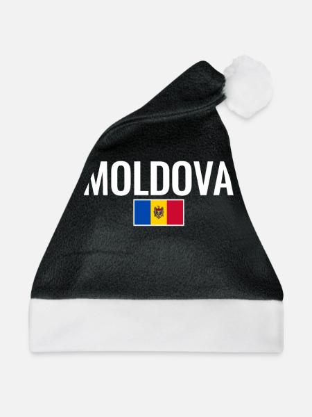 Moldau Moldauische Flagge Moldauer - Weihnachtsmütze - Schwarz/Weiß - Vorne