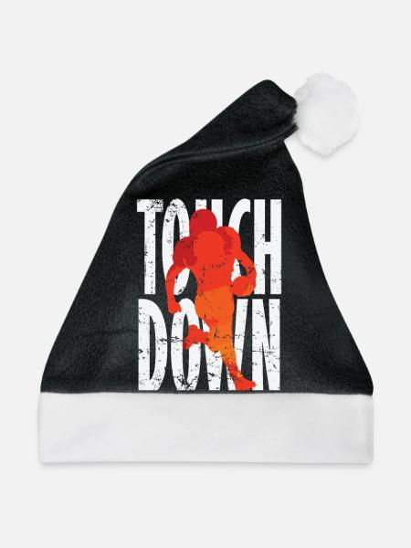 Touchdown American Football - Weihnachtsmütze - Schwarz/Weiß - Vorne