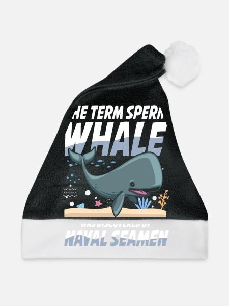 Term Sperm Whale Was Discovered By Naval Seamen - Weihnachtsmütze - Schwarz/Weiß - Vorne