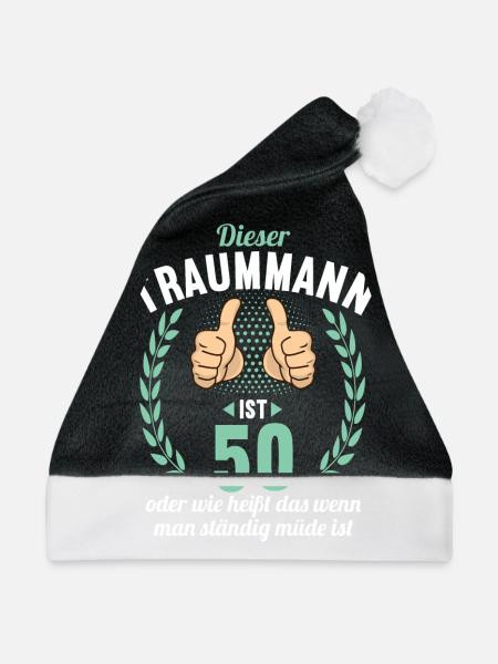 Dieser Traummann ist 50 Jahre 50 Geburtstag - Weihnachtsmütze - Schwarz/Weiß - Vorne
