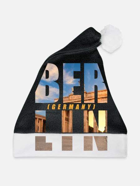 Berlin Deutschland Souvenir - Weihnachtsmütze - Schwarz/Weiß