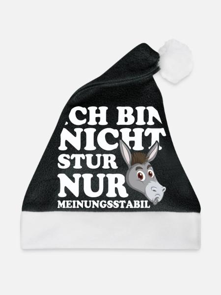Ich Bin Nicht Stur Nur Meinungsstabil - Weihnachtsmütze - Schwarz/Weiß - Vorne