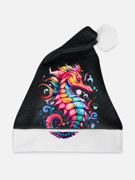 Seepferdchen Unterwasserwelt - Weihnachtsmütze - Schwarz/Weiß