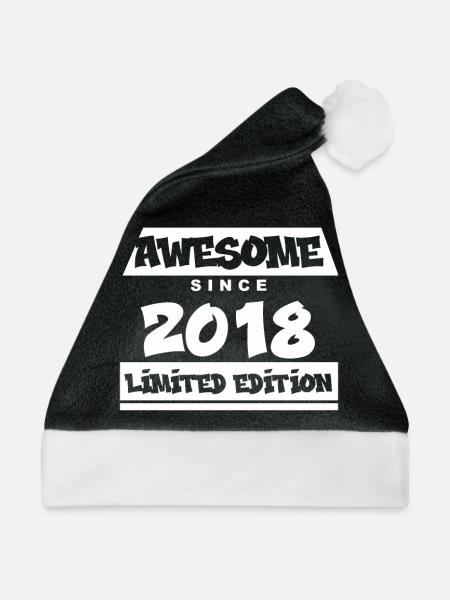 2018 - Jahrgang 2018 - Fantastisch seit 2018 - Weihnachtsmütze - Schwarz/Weiß - Vorne