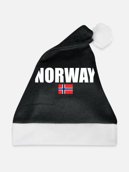 Norway Norwegen Norwegische Flagge Norweger - Weihnachtsmütze - Schwarz/Weiß